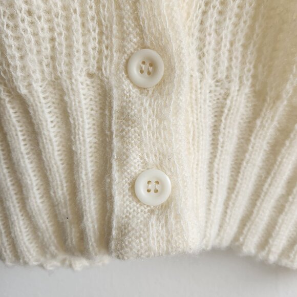 Oliver Paris Vintage Cream Open Front Knit Vest – Sz L (oversized) - Picture 6 of 13